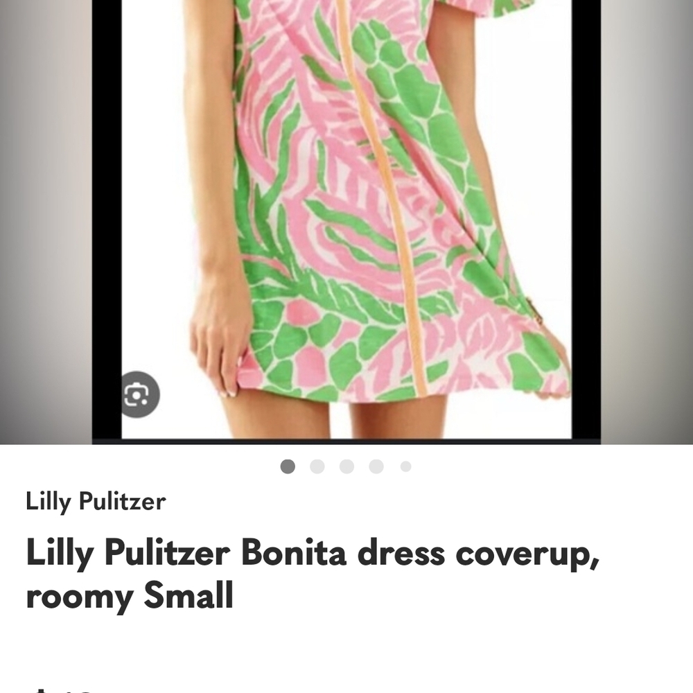 Lilly Pulitzer Pink and Green Bonita Shift Dress Coverup